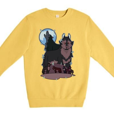 Owl House Wolf Gift Hunter's Wolf Funny Gift Christmas Trendy Gift Premium Crewneck Sweatshirt