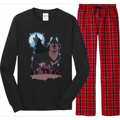 Owl House Wolf Gift Hunter's Wolf Funny Gift Christmas Trendy Gift Long Sleeve Pajama Set