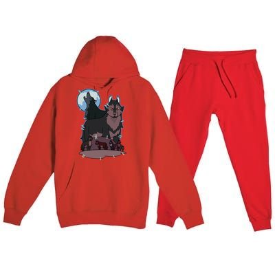 Owl House Wolf Gift Hunter's Wolf Funny Gift Christmas Trendy Gift Premium Hooded Sweatsuit Set