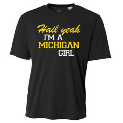 Oh Hail Yeah Michigan Michigander Pride Distressed Cooling Performance Crew T-Shirt