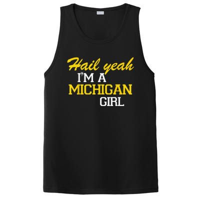 Oh Hail Yeah Michigan Michigander Pride Distressed PosiCharge Competitor Tank