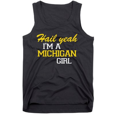 Oh Hail Yeah Michigan Michigander Pride Distressed Tank Top