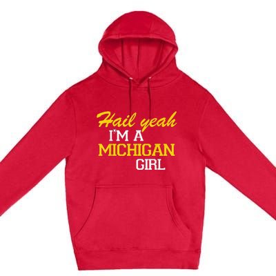 Oh Hail Yeah Michigan Michigander Pride Distressed Premium Pullover Hoodie