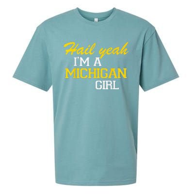 Oh Hail Yeah Michigan Michigander Pride Distressed Sueded Cloud Jersey T-Shirt