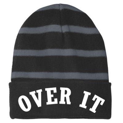 Over It Striped Beanie with Solid Band