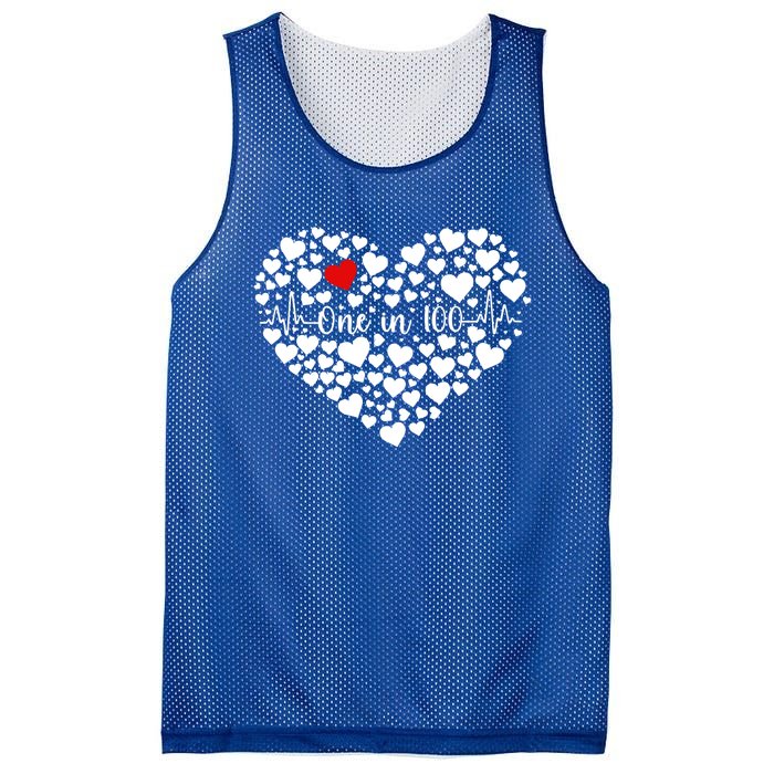 One In 100 Chd Congenital Heart Disease Awareness Gift Mesh Reversible Basketball Jersey Tank