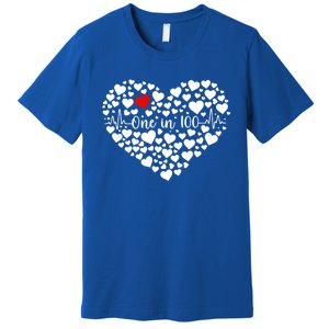 One In 100 Chd Congenital Heart Disease Awareness Gift Premium T-Shirt