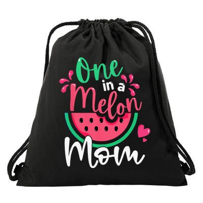 One In A Melon Mom Birthday Matching Watermelon Family Drawstring Bag