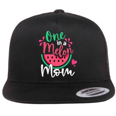 One In A Melon Mom Birthday Matching Watermelon Family Flatbill Hat