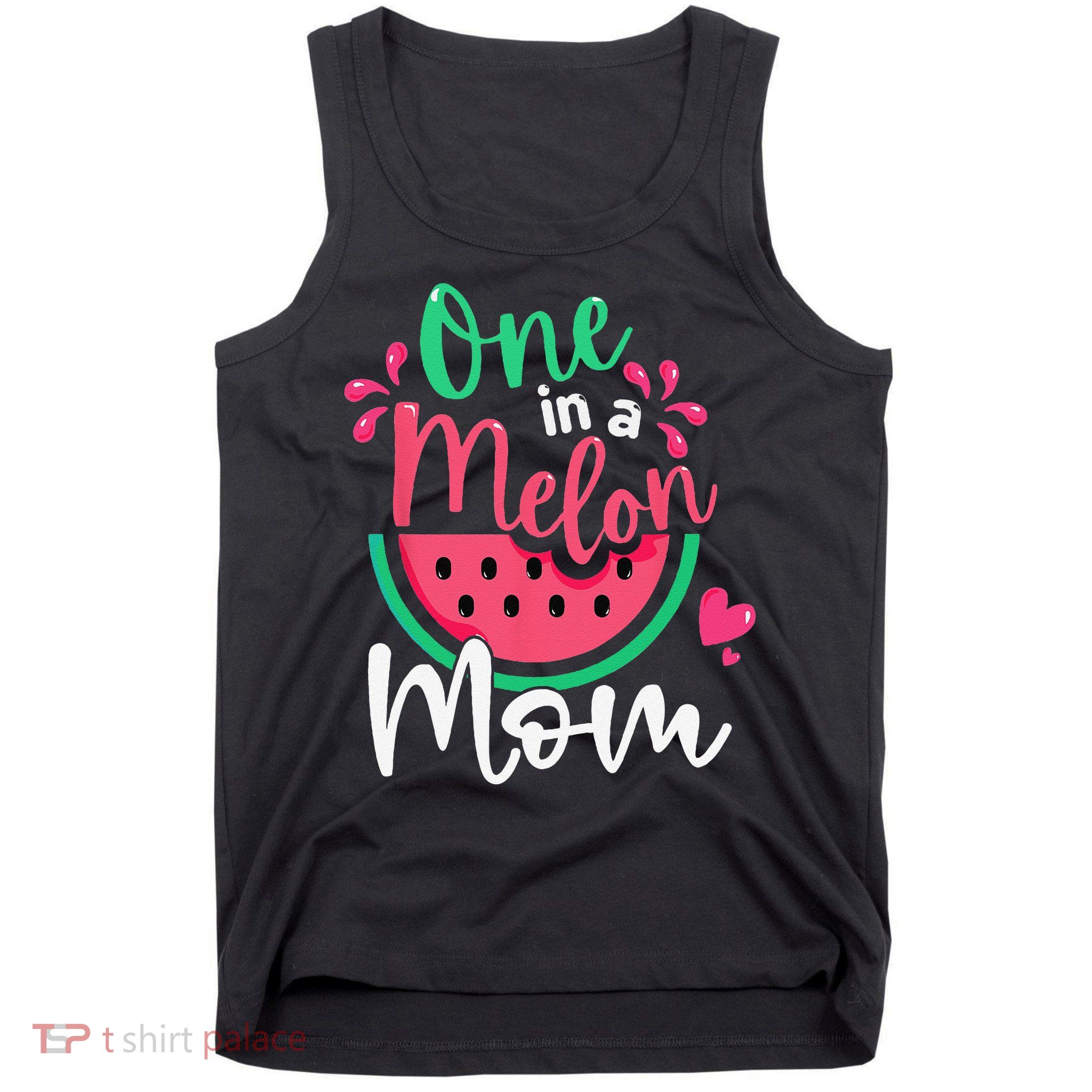 One In A Melon Mom Birthday Matching Watermelon Family Tank Top