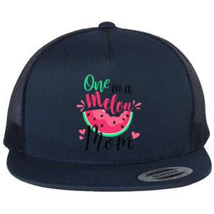 One In A Melon Mom Summer Birthday Party Matching Family Flat Bill Trucker Hat