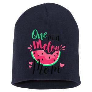 One In A Melon Mom Summer Birthday Party Matching Family Short Acrylic Beanie