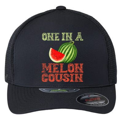 One In A Melon Cousin Watermelon Cousin Baby Announcement Flexfit Unipanel Trucker Cap