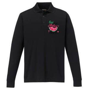 One In A Melon Uncle Summer Birthday Party Matching Family Performance Long Sleeve Polo