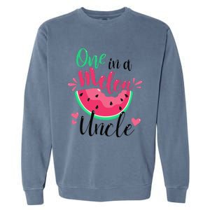 One In A Melon Uncle Summer Birthday Party Matching Family Garment-Dyed Sweatshirt