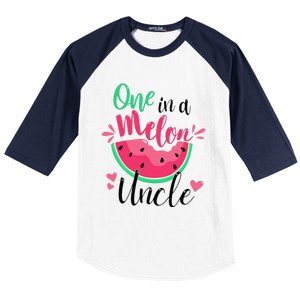 One In A Melon Uncle Summer Birthday Party Matching Family Baseball Sleeve Shirt