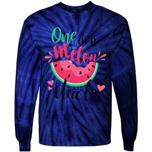 One In A Melon Uncle Summer Birthday Party Matching Family Tie-Dye Long Sleeve Shirt