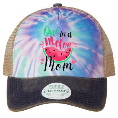 One In A Melon Mom Summer Birthday Party Matching Family Legacy Tie Dye Trucker Hat