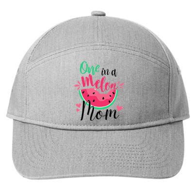 One In A Melon Mom Summer Birthday Party Matching Family 7-Panel Snapback Hat