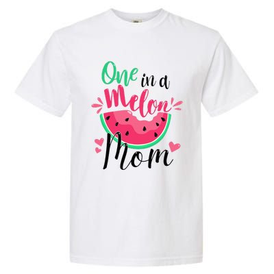 One In A Melon Mom Summer Birthday Party Matching Family Garment-Dyed Heavyweight T-Shirt