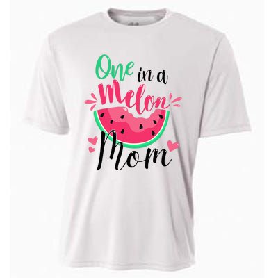 One In A Melon Mom Summer Birthday Party Matching Family Cooling Performance Crew T-Shirt