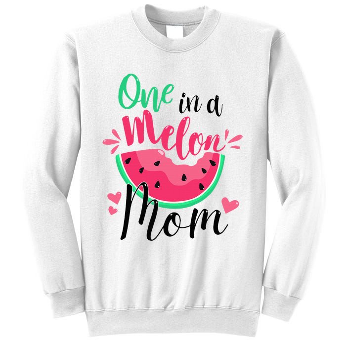 One In A Melon Mom Summer Birthday Party Matching Family Sweatshirt