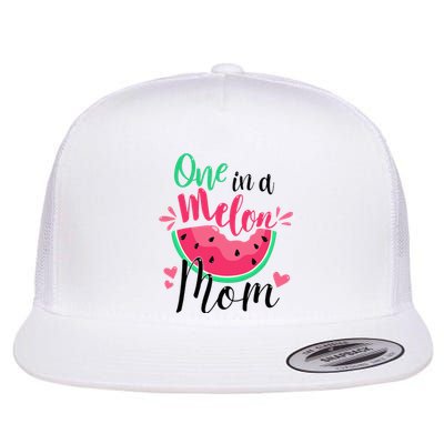 One In A Melon Mom Summer Birthday Party Matching Family Flat Bill Trucker Hat