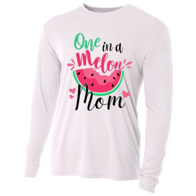 One In A Melon Mom Summer Birthday Party Matching Family Cooling Performance Long Sleeve Crew