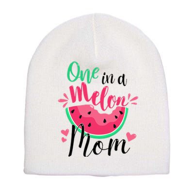 One In A Melon Mom Summer Birthday Party Matching Family Short Acrylic Beanie