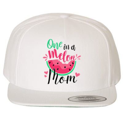 One In A Melon Mom Summer Birthday Party Matching Family Wool Snapback Cap