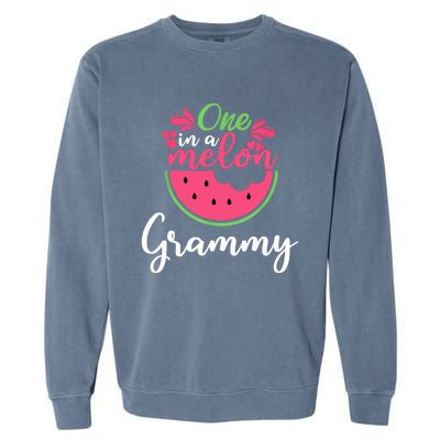 One In A Melon Grammy Birthday Matching Family Garment-Dyed Sweatshirt