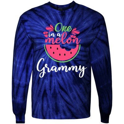 One In A Melon Grammy Birthday Matching Family Tie-Dye Long Sleeve Shirt