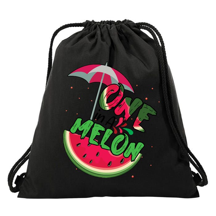 One In A Melon Adorable Cute Fun Summer Watermelon Gift Tee Drawstring Bag