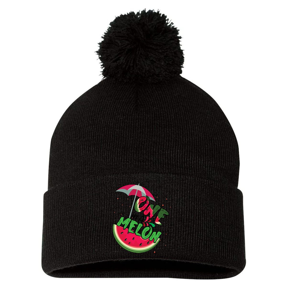 One In A Melon Adorable Cute Fun Summer Watermelon Gift Tee Pom Pom 12in Knit Beanie