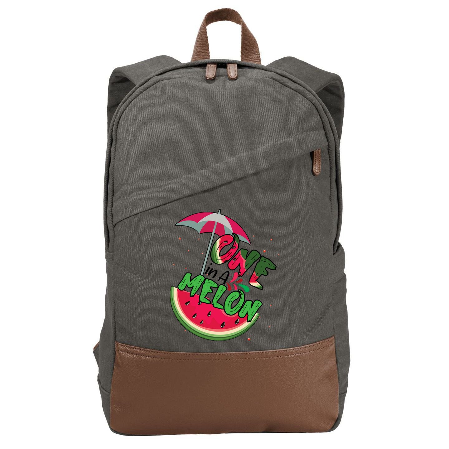One In A Melon Adorable Cute Fun Summer Watermelon Gift Tee Cotton Canvas Backpack