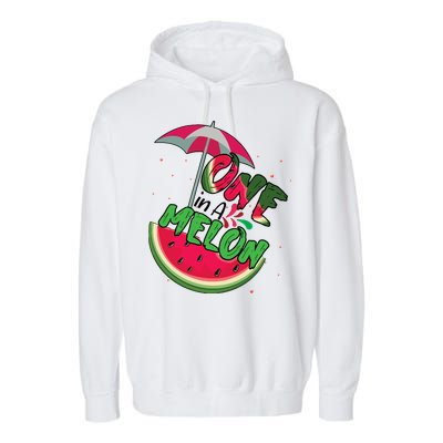 One In A Melon Adorable Cute Fun Summer Watermelon Gift Tee Garment-Dyed Fleece Hoodie