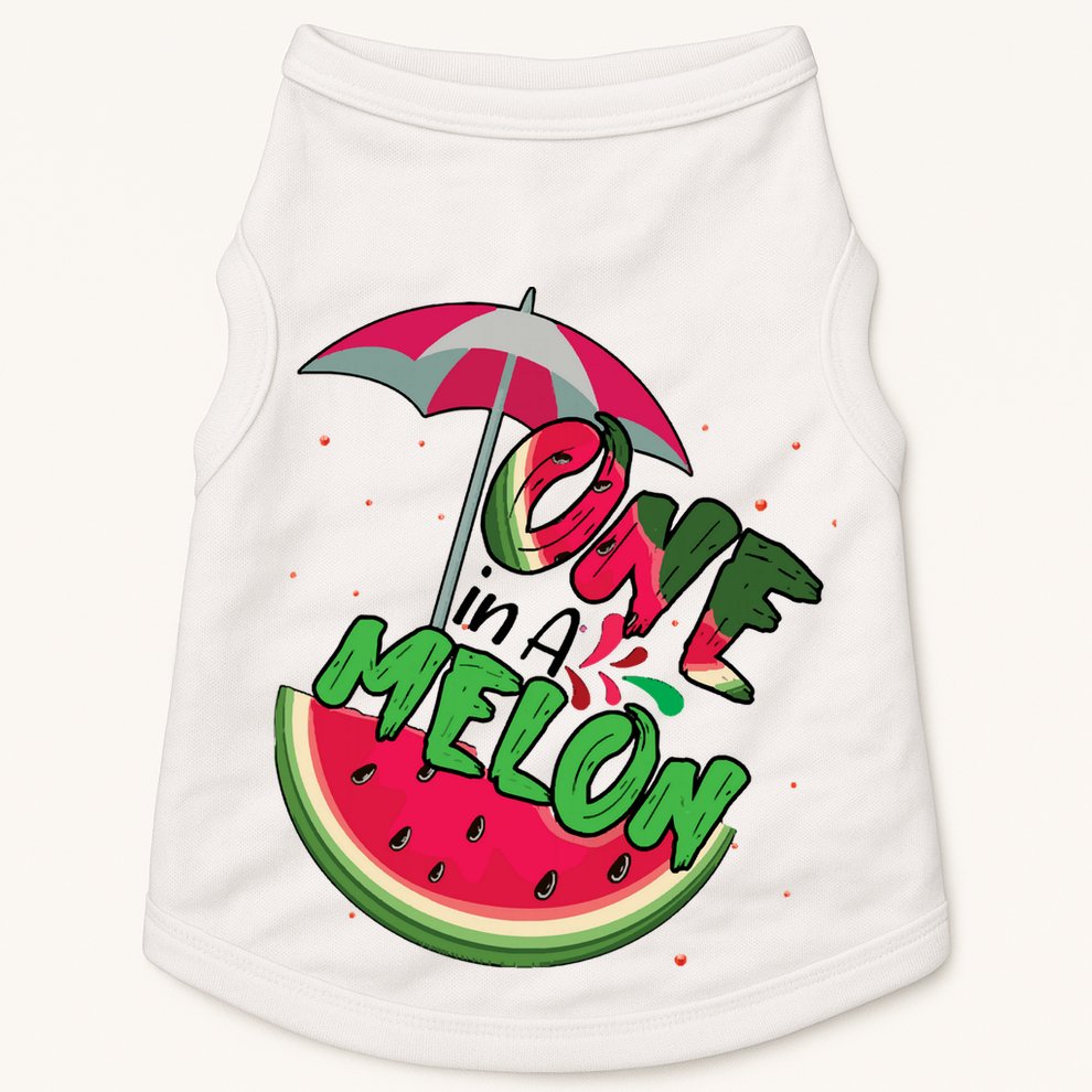 One In A Melon Adorable Cute Fun Summer Watermelon Gift Tee Doggie Tank