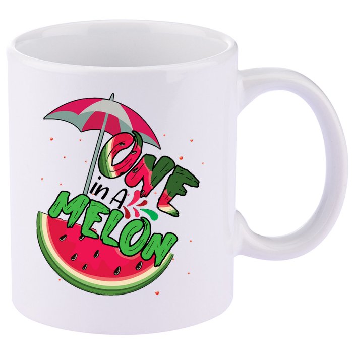 One In A Melon Adorable Cute Fun Summer Watermelon Gift Tee 11oz C Handle Ceramic Mug