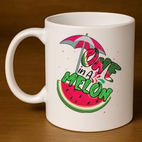 One In A Melon Adorable Cute Fun Summer Watermelon Gift Tee 11oz C Handle Ceramic Mug