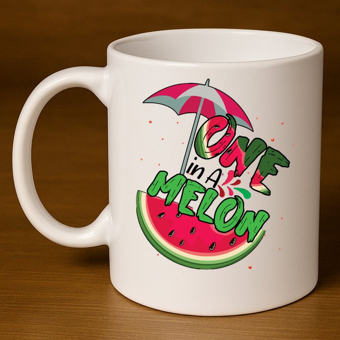 One In A Melon Adorable Cute Fun Summer Watermelon Gift Tee 11oz C Handle Ceramic Mug