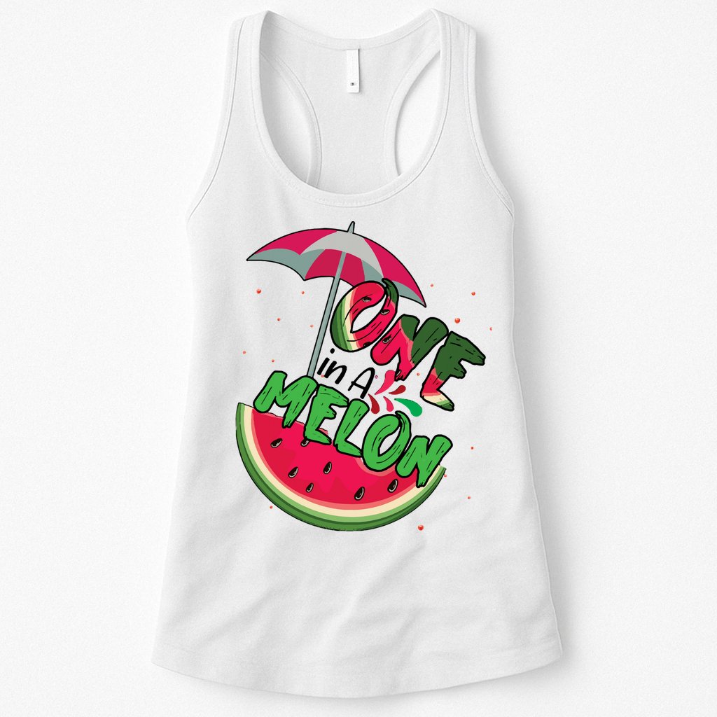 One In A Melon Adorable Cute Fun Summer Watermelon Gift Tee Womens Tank Top