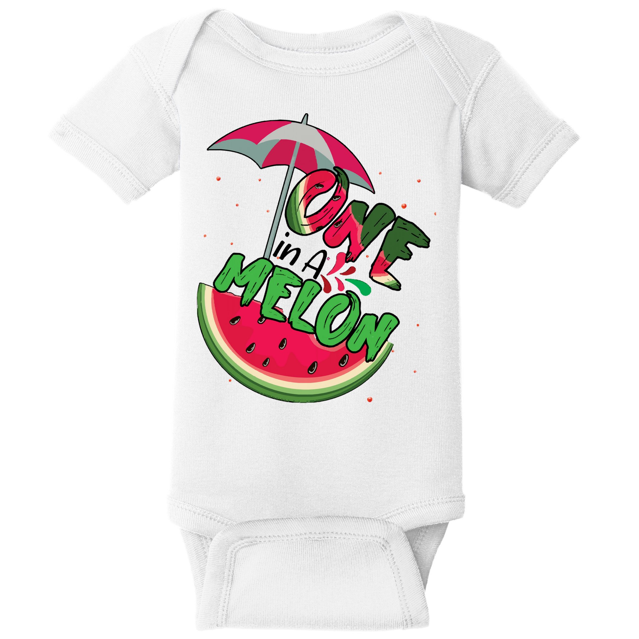 One In A Melon Adorable Cute Fun Summer Watermelon Gift Tee Baby Bodysuit