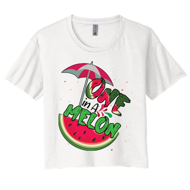 One In A Melon Adorable Cute Fun Summer Watermelon Gift Tee Crop Top