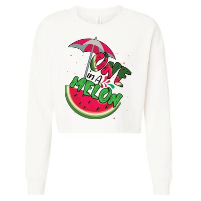 One In A Melon Adorable Cute Fun Summer Watermelon Gift Tee Cropped Pullover Crew