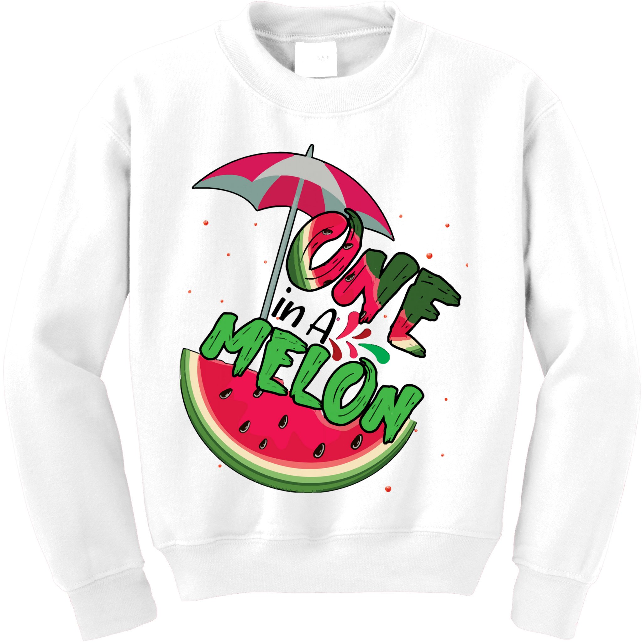 One In A Melon Adorable Cute Fun Summer Watermelon Gift Tee Kids Sweatshirt