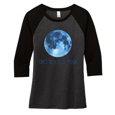 Once In A Blue Moon Women's Tri-Blend 3/4-Sleeve Raglan Shirt