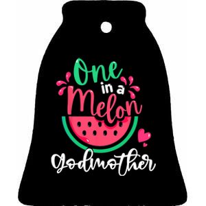 One In A Melon Godmother Fruit Summer Vacation For Family Ceramic Bell Ornament