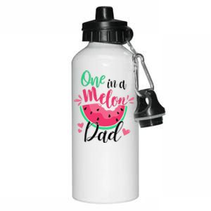 One In A Melon Dad Summer Birthday Party Matching Family Aluminum Water Bottle