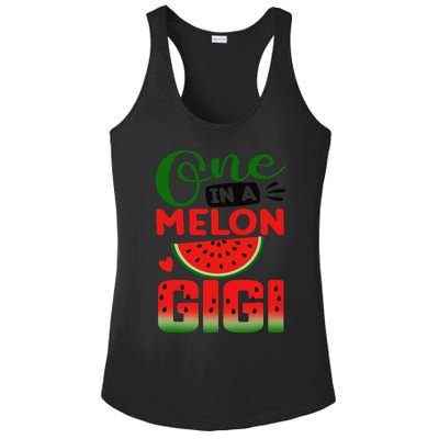 One In A Melon Gigi Family Matching Watermelon Summer Vibes Ladies PosiCharge Competitor Racerback Tank