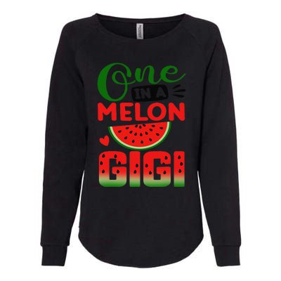 One In A Melon Gigi Family Matching Watermelon Summer Vibes Womens California Wash Sweatshirt